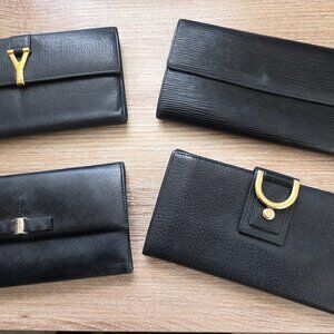 ✨ Designer Wallet Bundle (4) – LV, YSL, Ferragamo & Gucci – 3 COA Included ✨